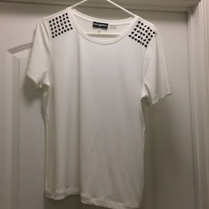 Karl Lagerfeld White t-shirt with shoulder detail